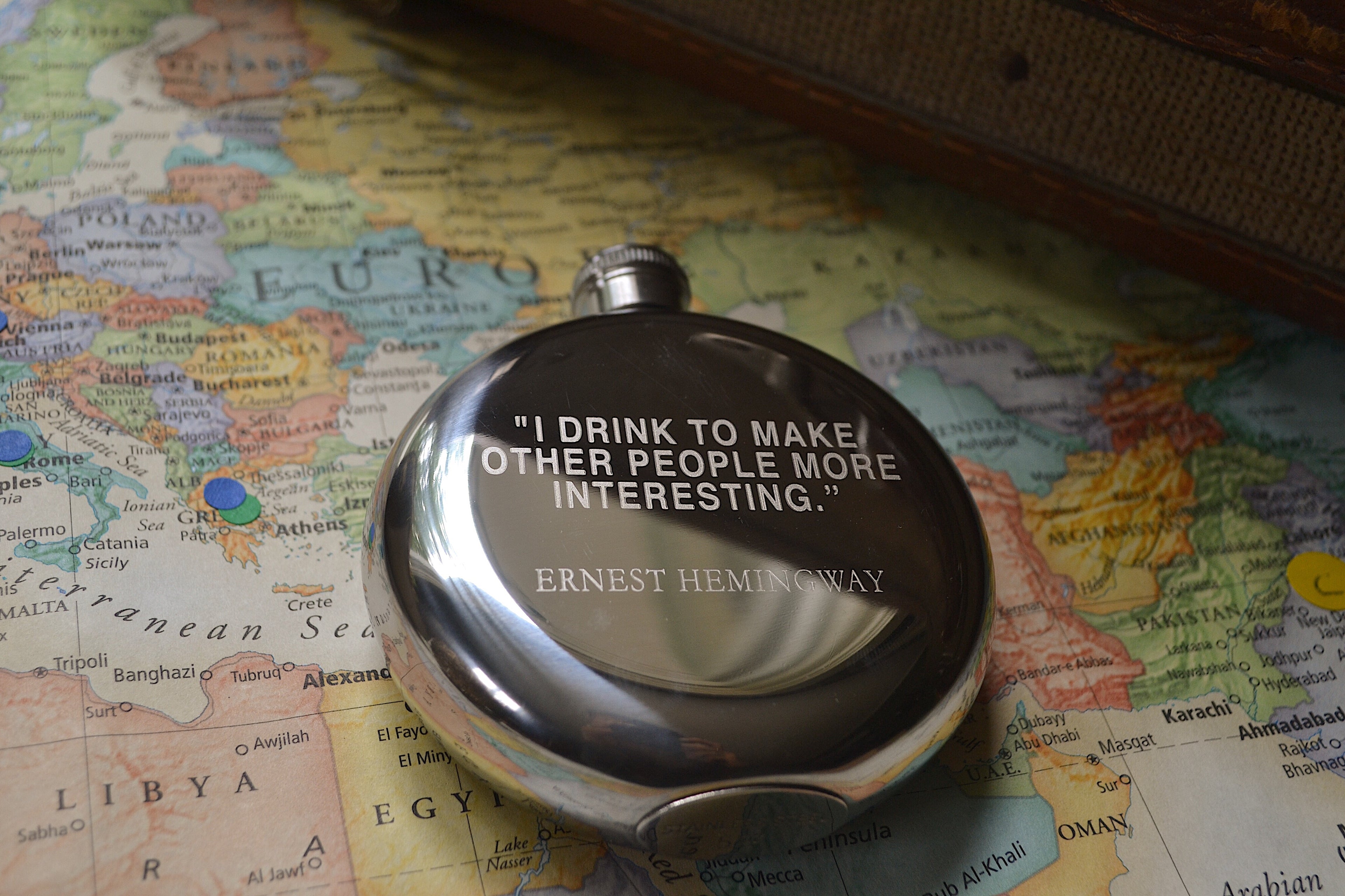 I Drink To Make Others More Interesting ~ Arrow & Axe Flask