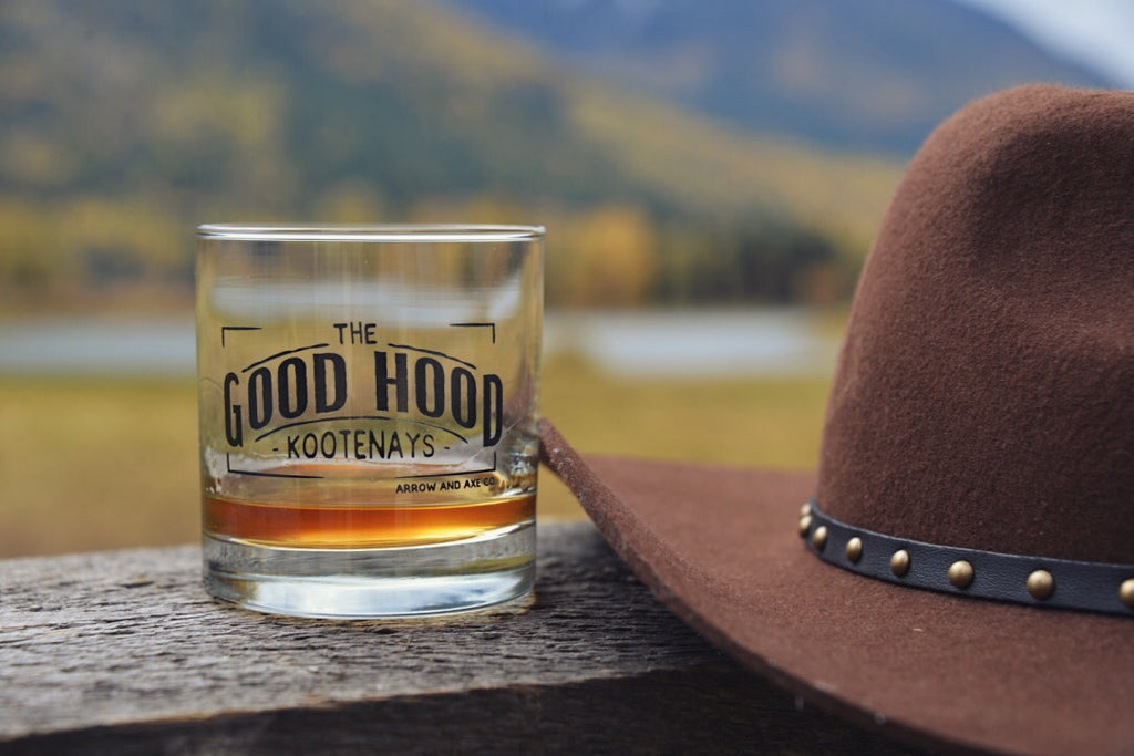The Good Hood ~ Arrow and Axe Whiskey Glass