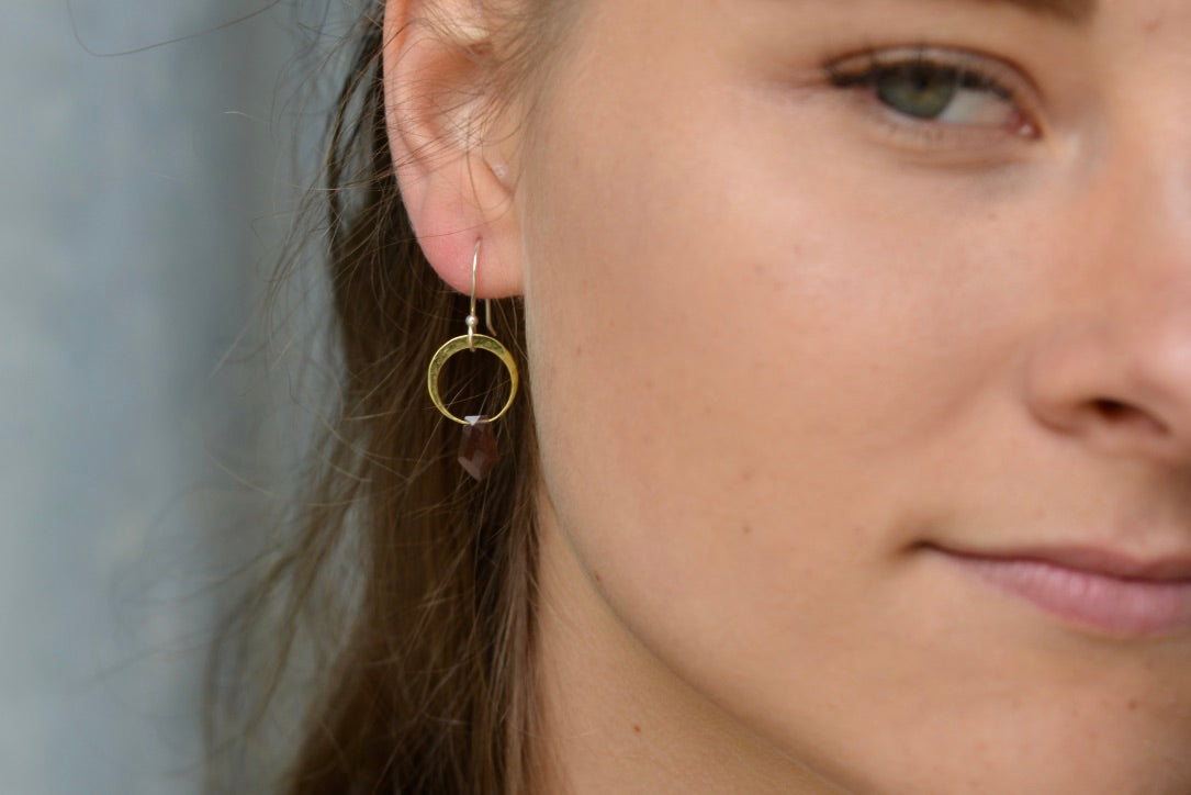 Halfmoon Sunstone Earrings