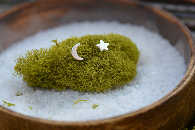 Moon and Star Stud