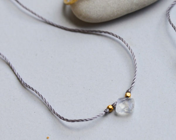 Mini Moonstone Minimal Necklace