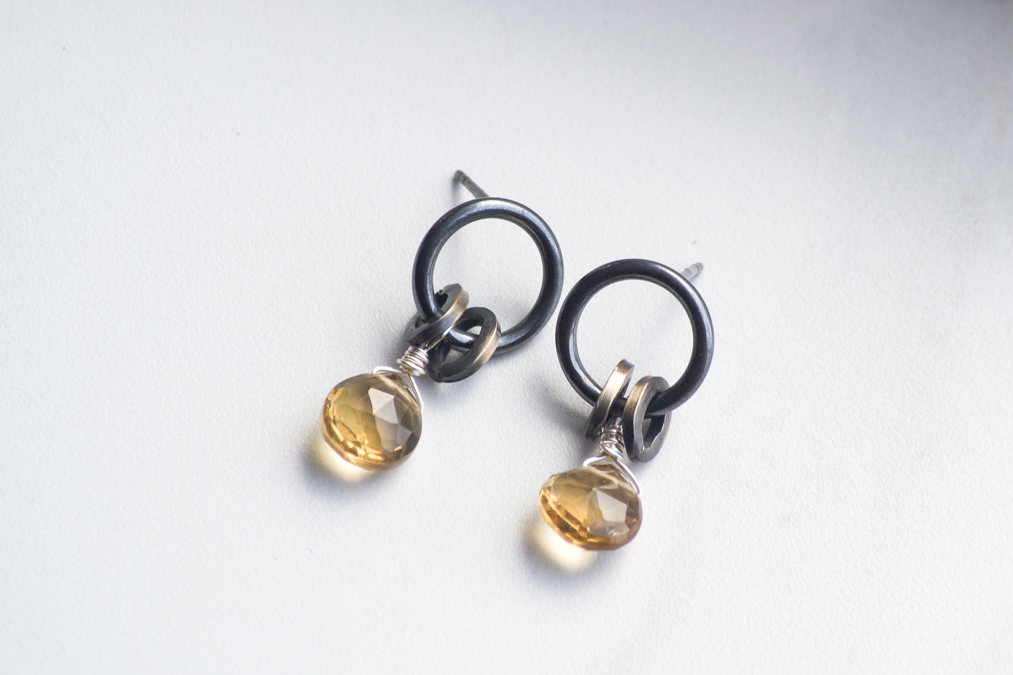 Whiskey Quartz Orb Studs