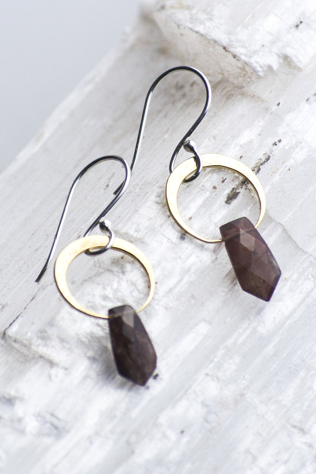 Halfmoon Sunstone Earrings
