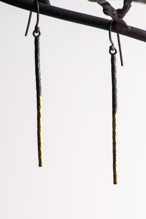 Gold & Oxidized Silver Dangling Bar