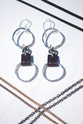 High Low Leather Hoops