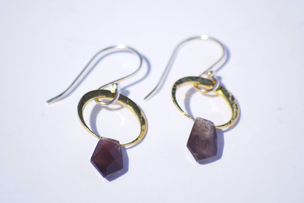 Halfmoon Sunstone Earrings