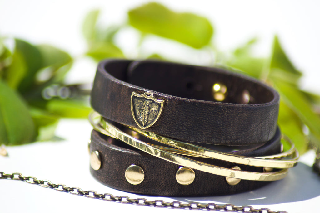 Feather Leather Bracelet