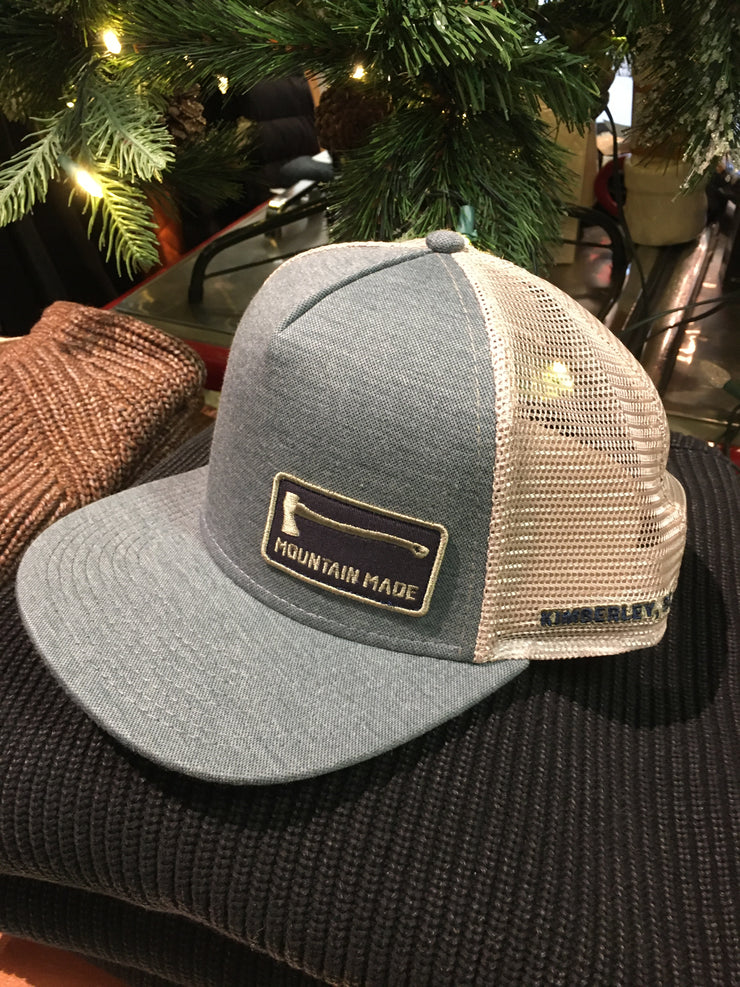 Mountain Made Hat - heather blue / khaki mesh back