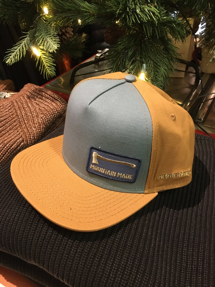 Mountain Made Hat - organic canvas latte/blue - solid back